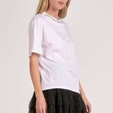 Elan Embellished Neck Tee