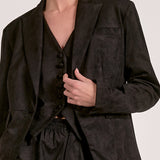 Elan Suede Blazer in Black