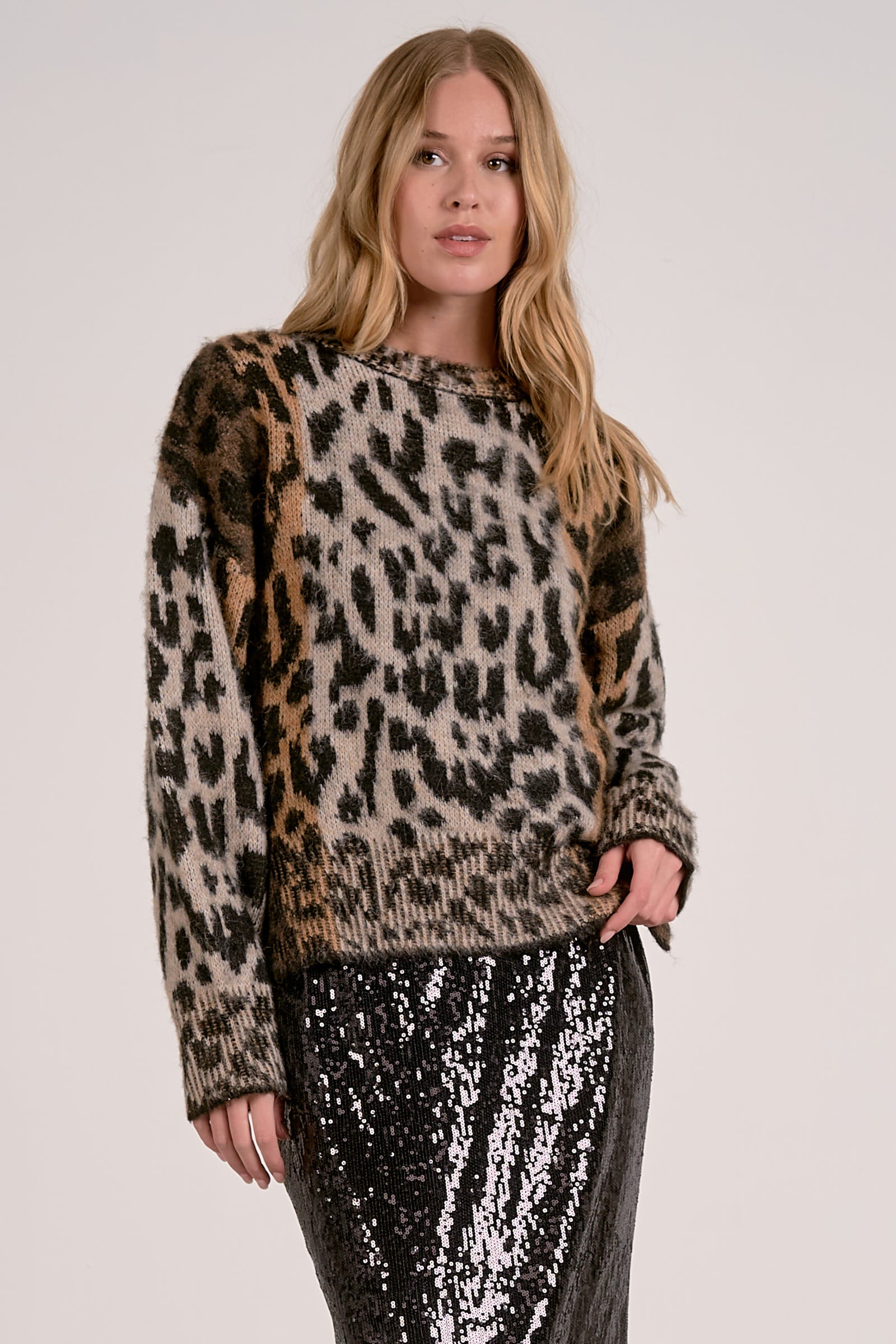 Elan Crewneck Cheetah Sweater