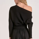 Elan Off-the Shoulder Sweater in Black
