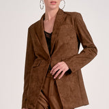 Elan Suede Blazer in Chocolate