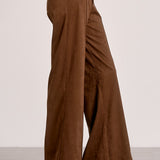 Elan Suede High Waist Pants in Chocolate