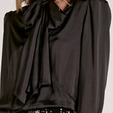 Elan Long Sleeve V-Neck Scarf Top