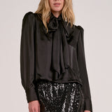 Elan Long Sleeve V-Neck Scarf Top