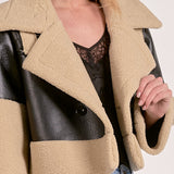 Elan Faux Leather Sherpa Jacket
