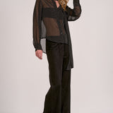 Elan Suede High Waist Pants in Black