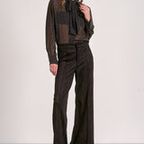 Elan Suede High Waist Pants in Black