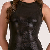 Elan Glitter Tank Top in Black