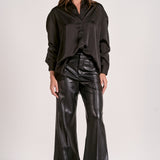 Elan Button-Down Lace Back Top