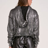 Elan Metallic Threaded Hoodie in Silver