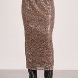 Elan Maxi Sequin Skirt in Cheetah