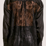 Elan Button-Down Lace Back Top