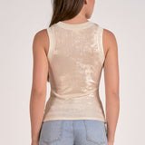 Elan Glitter Tank Top in White