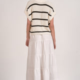 Elan Opal Sweater Dress in Black White Stripe