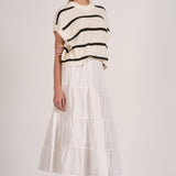 Elan Opal Sweater Dress in Black White Stripe