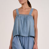Elan Denim Elastic Waistband Shorts