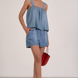 Elan Denim Elastic Waistband Shorts