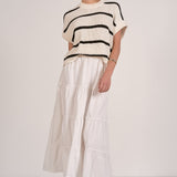 Elan Opal Sweater Dress in Black White Stripe