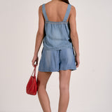 Elan Denim Elastic Waistband Shorts