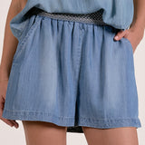 Elan Denim Elastic Waistband Shorts