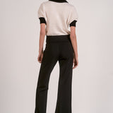 Elan Crochet Contrast Trim Top