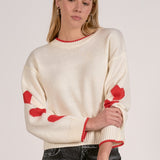 Elan Crewneck Heart Sleeve Sweater