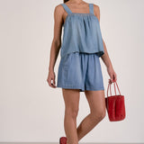 Elan Denim Elastic Waistband Shorts