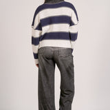 Elan Nielson Stripe Zip Collar Sweater