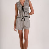 Elan Smocked Tie Tank Top