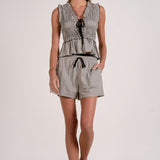 Elan Smocked Tie Tank Top