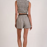 Elan Smocked Tie Tank Top