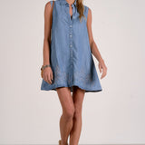 Elan Chambray Sleeveless Shirtdress