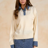Elan Collared Denim Sweater