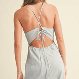 Washed Cotton Jumpsuit in Light Denim