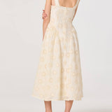 ASTR The Label Caerwyn Eyelet Embroidery Sweetheart Midi Dress