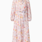 Ines Midi Shirt Dress in Purple Floral