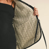 Polkadot Embroidered Quilted Jacket in Black