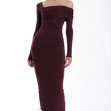 Karina Grimaldi Alex Maxi Dress in Merlot