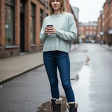 Colorush Chunky Ski Crew Sweater in Morning Dew