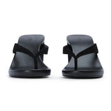 Avanti Suede Wedge Thong Sandals in Black Suede