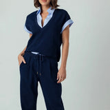 Lune Top in Navy