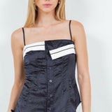 Satin Crinkle Tank Top