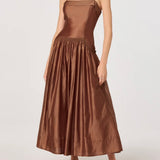 ASTR The Label Ovina Smocked Drop-Waist Maxi Dress