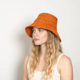Wyeth Tali Raffia Bucket Hat in Rust