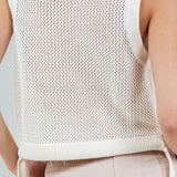 Knit Vest with Tie Detail in Ivory
