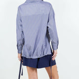 Tie Hem Detail Striped Shirt