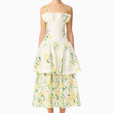 Elliatt Hana Tiered Maxi Dress in Lemon Print