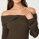ASTR The Label Tilde Off Shoulder Midi Sweater Dress