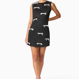 Ursula Rose Bow Shift Dress in Black
