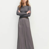 The Effortless Wide Leg Pant in Grey Shadow